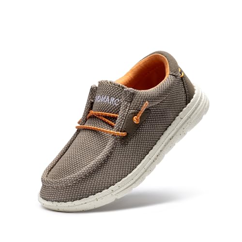 Bruno Marc Jungen Schnürschuhe Mokassins Kinder Flache Slipper Mädchen Slip on Loafer Weich Comfort Klassische Schnürschuhe,Size 32,Khaki,SBLS2213K