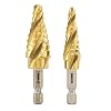 NEIKO 10172A Step Drill Bits with 4-Flute Spiral-Grooved Design Step Bit &1/4-Inch Hex Shanks, Quick-Change Step Up Drill Bit for Metal