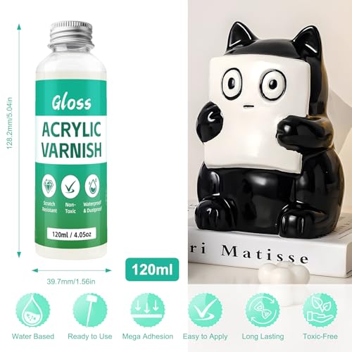 Miniatura 2 de 3 Piezas Barniz Arcilla Secado Al Aire 120ml Barniz Ceramica Secado Al Aire Impermeables Antiamarilleo Antigrietas Aptas Para Arcilla De Secado Al Aire