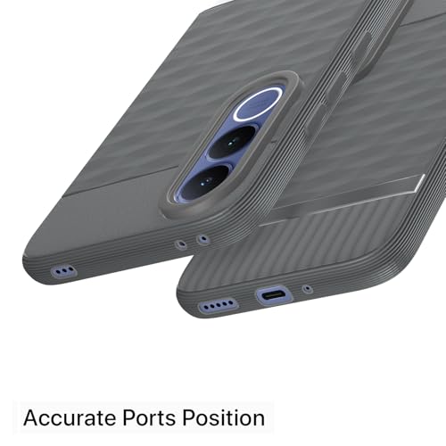Image of Pikkme Back Cover for Vivo V70 FE 5G Camera Protection 3D Hexa Cube Design Silicone Protective Bumper Case (Grey)