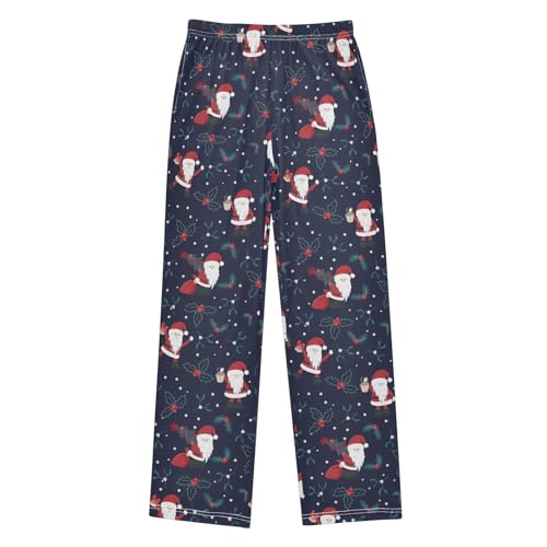 Boys' Pants Cute Christmas Santa Claus Gifts Long Bottoms Jogger Pants Elastic Waist Trousers with Pockets S-XL