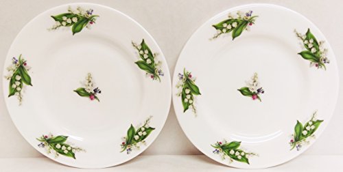 Fromeuropewithlove Lily of the Valley - Juego de 2 platos de porcelana fina (15 cm), diseño de lirios