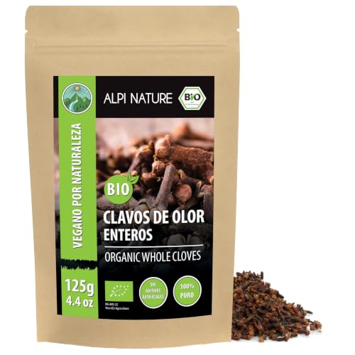 Alpi Nature Clavos de Olor Orgánicos Enteros 125g, Clavo de Olor Entero para Cocinar y Hornear