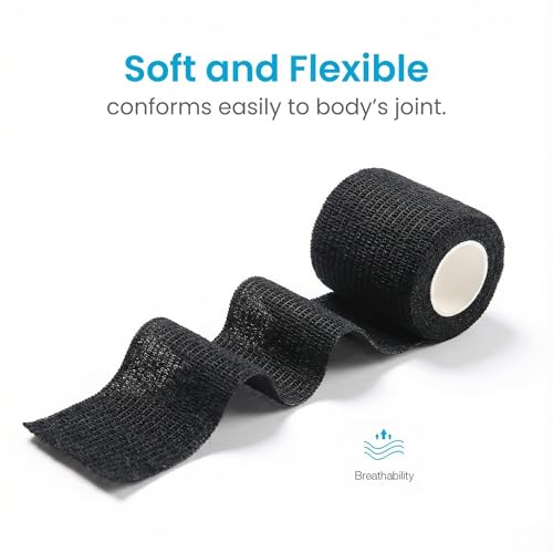 Image of WePet Pet Wrap, Self-Adhesive, Only Sticks to Itself, Non-Woven Tape for Dog Legs, Paws, Wounds, First Aid Cohesive Gauze for Horse, Cat, Bird, Animal, 6 Rolls, 2 Inch, Solid Color