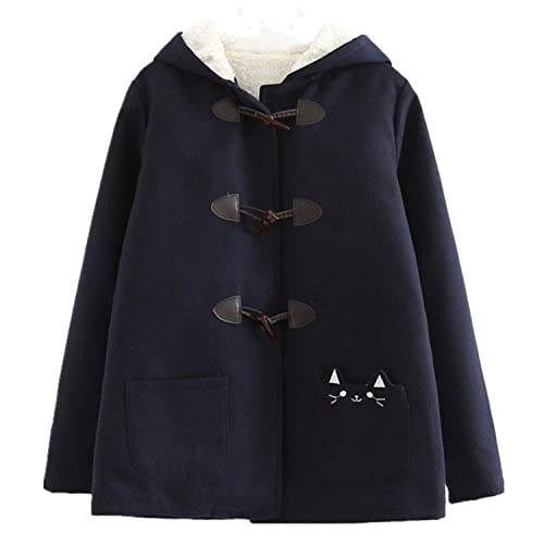 Womens Winter Coats Japanese Cute Thick Warm Hooded Jacket