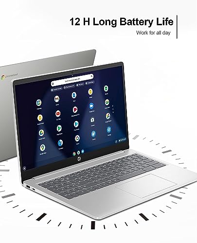 Image of HP 2023 Newest Chromebook Laptop Student Business, 15.6 inch HD Display, 8GB LPDDR5 RAM, 320GB Storage (64GB eMMC+256GB MSD), Quad-Core Intel Processor N200, Long Battery, Chrome OS, with Cleaning Brush