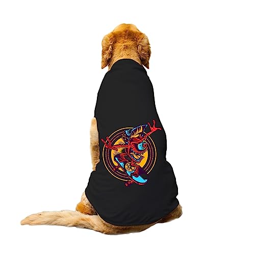 Image of Dog T-Shirt Cali Skater Printed Round Neck Sleeveless Tank /Tee Comfort, Breathable, Lightweight Dog Clothes /Apparel for Small /Medium and Big Dogs Breeds.(Black /S)