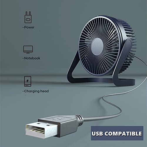 Yimumu Usb Desk Fan Mini 4 Inch Desktop Office Fan Small Personal Table Cooling Fan For Home Nightstand Office Car Outdoor Travel, Portable Fans Strong Wind 360 Degree Rotatable And Super Quiet, Blue #TOP5