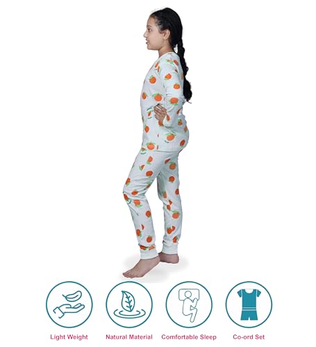 Image of Hestia | H.NSG.N.1 | Kids Girls Nightwear | Sleepwear | Cotton |Trouser Full Sleeves Tshirt | Elastic Waist |Night Dress with Pyjama Tshirts for Girls|All Over Horse Printed |Blue Color 4-6Yrs |Set 1