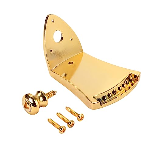 Toddmomy Golden Metal Triangle Tailpiece for String Arched Mandolin with Screws Easy String Changes Removable Replacement Part for Guitar Makers and Musicians