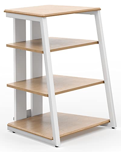FITUEYES Design Mueble HiFi con 4 Estantes en Madera y Acero Mueble Audio/Video Máx. Estructura sólida de 50 kg Cover