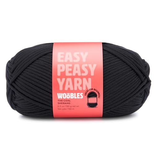 Woobles Easy Peasy Yarn for Beginners - Crochet & Knitting Yarn with Easy-to-See Stitches - Medium 4 Worsted - Cotton-Nylon Blend