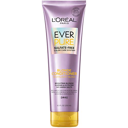 LOreal Paris EverPure Blonde Sulfate Free Conditioner for Color-Treated Hair, Neutralizes Brass + Balances, For Blonde Hair, 8.5 Fl Oz (Packaging May Vary)