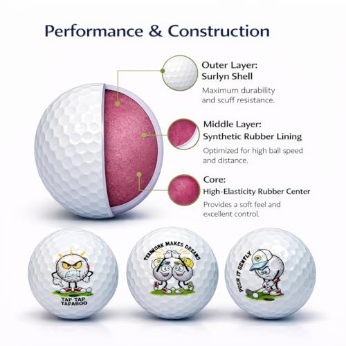 MiracDan Funny Golf Balls 3 Pack – Novelty Golf Balls with Surlyn Shell, Durable & Playable, Humorous Golf Gifts for Men, Joke Golf Ball for Fun Rounds - Image 3