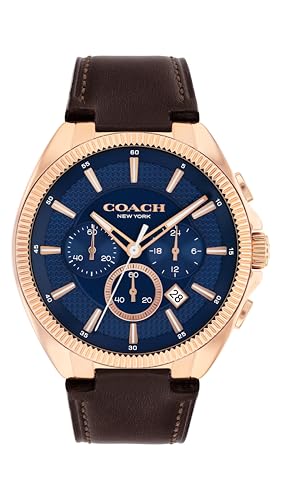 Image of COACH Men's Jackson Chronograph Watch, 45mm Case Size, Genuine Leather Strap, Premium Fashion, Everyday Wear - Gift for Him