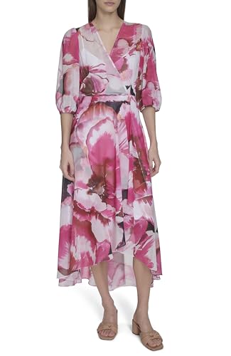 Robe Floue Midi Calvin Klein Floral Party Imprimée Fleurie Femme