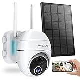 Security Camera Outdoor Wireless, MECO WiFi Camera 360° PTZ 15000mAh Battery Powered Solar Security Camera with Motion Detection, 2 Way Audio, Night Vision, IP65 Waterproof, Encrypted SD/Cloud