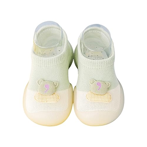 Infant Boys Girls Animal Cartoon Socks Shoes Toddler The Floor Socks Non Slip Prewalker Shoes Toddler Athletic Shoes (Green, 7 Toddler)