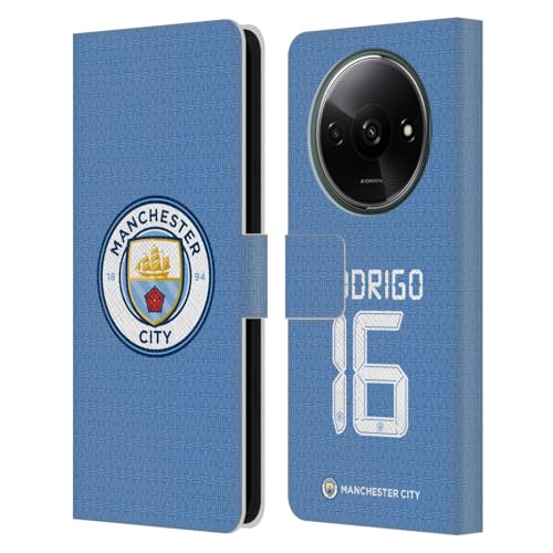 Head Case Designs Officially Licensed Manchester City Man City FC Rodrigo 2021/22 Players Home Kit Group 1 Leather Book Wallet Case Cover Compatible with Xiaomi Redmi A3