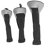 Generic ゴルフヘッドカバー メッシュ素材 – ゴルフパターやアイアンに対応、滑らかで耐久性のある保護 (ブラック)