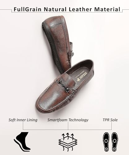 Image of Buckaroo BCK Otis FullGrain Natural Leather Brown Casual Loafer for Mens
