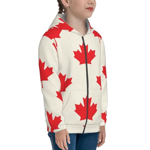 Happy Canada Day Kid Hoodies Boys Zip Up Sweatshirts Girls Pullover with Pocket4