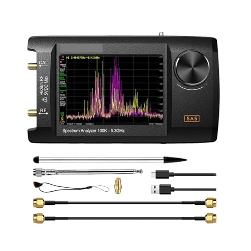 Analizador de espectro portátil SA5 de 100k-5,3 GHz con batería y pantalla IPS para antenas