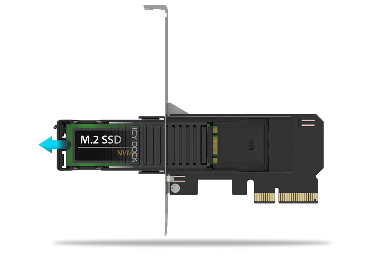 ICY DOCK Scheda adattatore rack mobile rimovibile da SSD M.2 NVMe a PCIe 4.0 x4 per slot di espansione PCIe - ExpressSlot Core MB305M4P-B