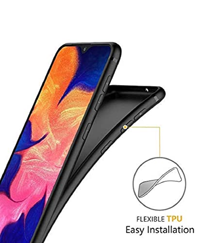 Image of Mobile Back Cover Case for Samsung Galaxy A10, Sm-A105G /Ds, Sm-A105M /Ds (Silicone Case|CameraProtection|Black SC1510)