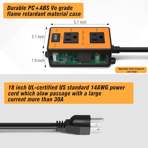 Automatic Vacuum Switch for Power Tool/Table Saw to Turn Vacuum Cleaners/Accessories On and Off, Load Sensing,Turn-On Delay Prevents Circuit Overloads Shop Dust Collector Off Delay by CHAOSEND - Used condition - Image 6