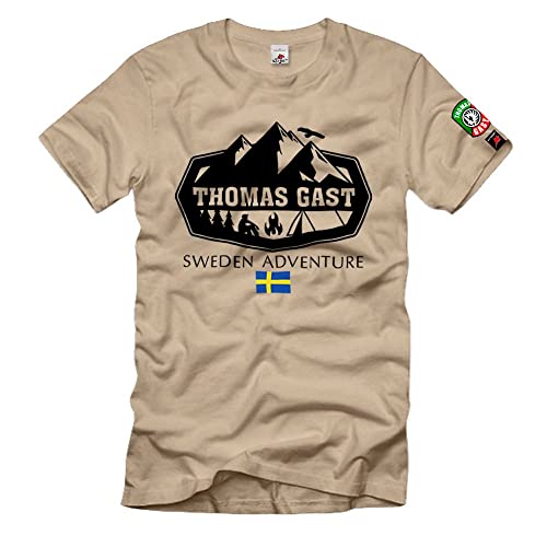 T-shirt Thomas Gast Sweden Adventure fini les hauts rêches taille M sable