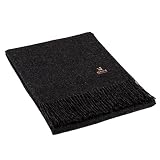 Arequipa Pride - Manta de lana de alpaca tejida suave y cálida con diseño de color sólido Perú 64 x 53 pulgadas (gris carbón)