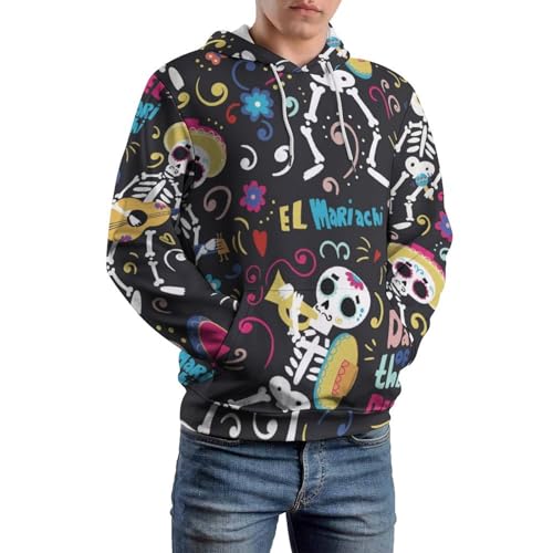 Manche longue hoody sweatshirt imprimé squelette coloré aux finitions soignées - 6