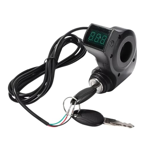 Gorise Voltímetro para bicicleta eléctrica con interruptor de acelerador y pantalla digital de voltaje para manillar para bicicletas eléctricas, scooters y triciclos de 12 a 99 V.