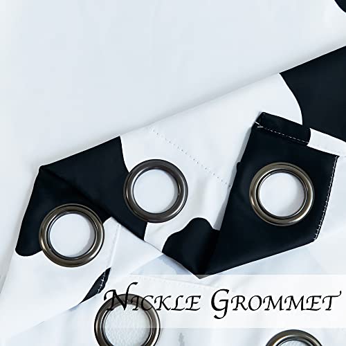 Tritard Cow Print Room Darkening Curtains 2 Panels With Grommets Western Animal Black And White Theme Window Drapes Decor For Living Room Bedroom Nursery Guest Room,52 X 84 Inches #TOP2