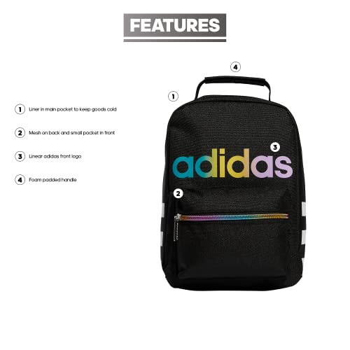 Adidas Santiago Insulated Lunch Bag, Black Rainbow, One Size #TOP1