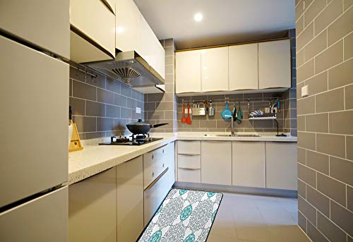 Alfombrillas de cocina acolchadas antideslizantes e impermeables estilo bohemio para interior 4