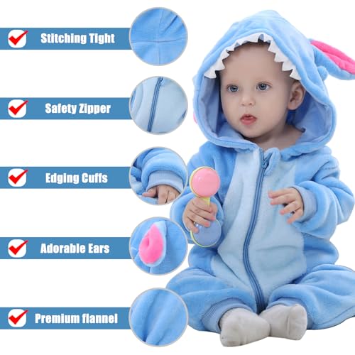 TMEOG Baby Rompers Newborn Girls Boys Animals Zipper Hooded Jumpsuit Autumn Winter Flannel Hooded Cartoon Sleepsuits Clothing Unisex