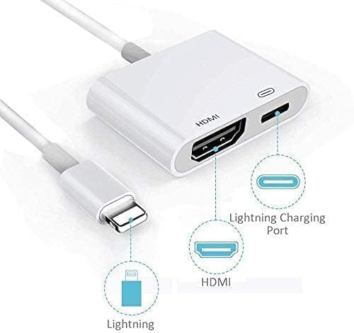 Miniatura 3 de Adaptador AV digital Lightning a HDMI con certificación MFi de Apple, 1080P, video HD, HDMI, sincronización de pantalla, cable con puerto de carga