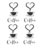 duoyif Wandtattoo Kaffetasse, 1 Stück Kaffee Wandaufkleber Kunst Kaffee Kaffeezeit, Wandtattoo Cafés, Coffee Time Wandsticker Für Küche Kaffeestube Esszimmer Büro Coffee Wanddeko (g1)