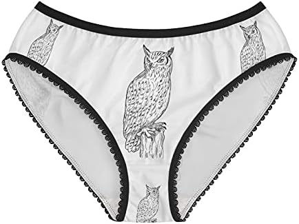 Eagle Owl Drawing Panties, Eagle Owl Drawing Underwear, Briefs, Cotton Briefs, Funny Underwear, Panties For Women