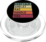 Mantén la calma y deja que Rae se encargue de esta divertida cita retro personalizada PopSockets PopGrip para MagSafe