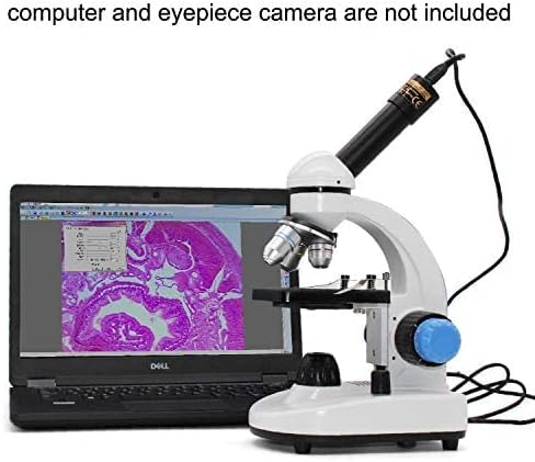 National Optical 40X-1000X Compound Microscope Set with Slides for Students and Kids Biology Cordless Beginner Microscope All Metal