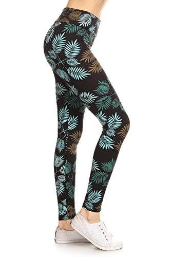 Leggings Depot High Waisted Valentine & Hearts Print Leggings For Women-3" Yoga-R615, Evergreen, One Size #TOP6