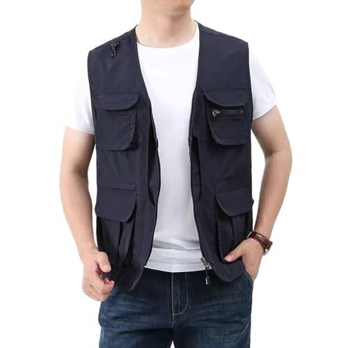 Chaleco de pesca de hombre para camping y ropa de trabajo de verano