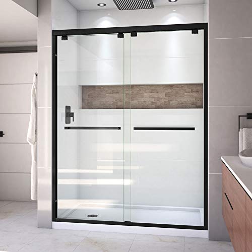 Dreamline Encore 30 In. D X 60 In. W X 78 3/4 In. H Bypass Shower Door In Satin Black And Left Drain White Base Kit, Dl-7004L-09 #TOP9