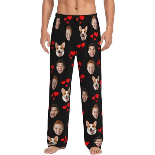Custom Pajama Pants Custom PJ Pants with Face Photo Personalized Christmas Valentine's Day Funny Gifts for Men Women2