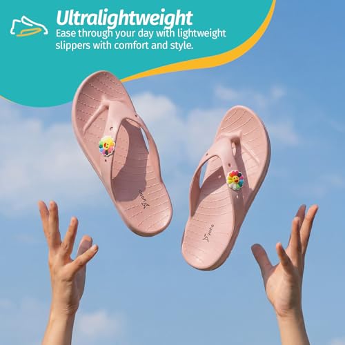 Image of YOHO Drizzle Soft Slippers for Women, Mild Acupressure, Lightweight, Anti Skid & Slip, Diabetic Footwear for Woman, Home Wear Bathroom Chappal for ladies | Waterproof Monsoon & Rainy Footwear