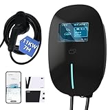 FULLWATT EV Ladegerät Typ 2 11 kW, Wallbox Ladestation mit APP und RFID, 3-Phasig 7M 6-16A, mit LCD und Ladegerätehalter,...
