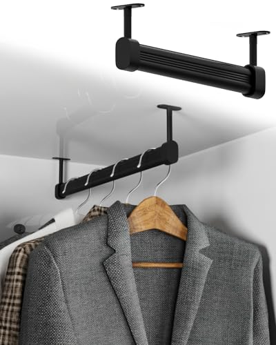 Garde-robe organisateur vêtements storage rack noir avec barre de penderie 70 cm